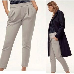 Aritzia BABATON Cohen Taupe Brown Fine Japanese Fabric pull on Ankle Pants Sz 0
